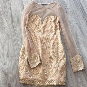 Nude sequin dress